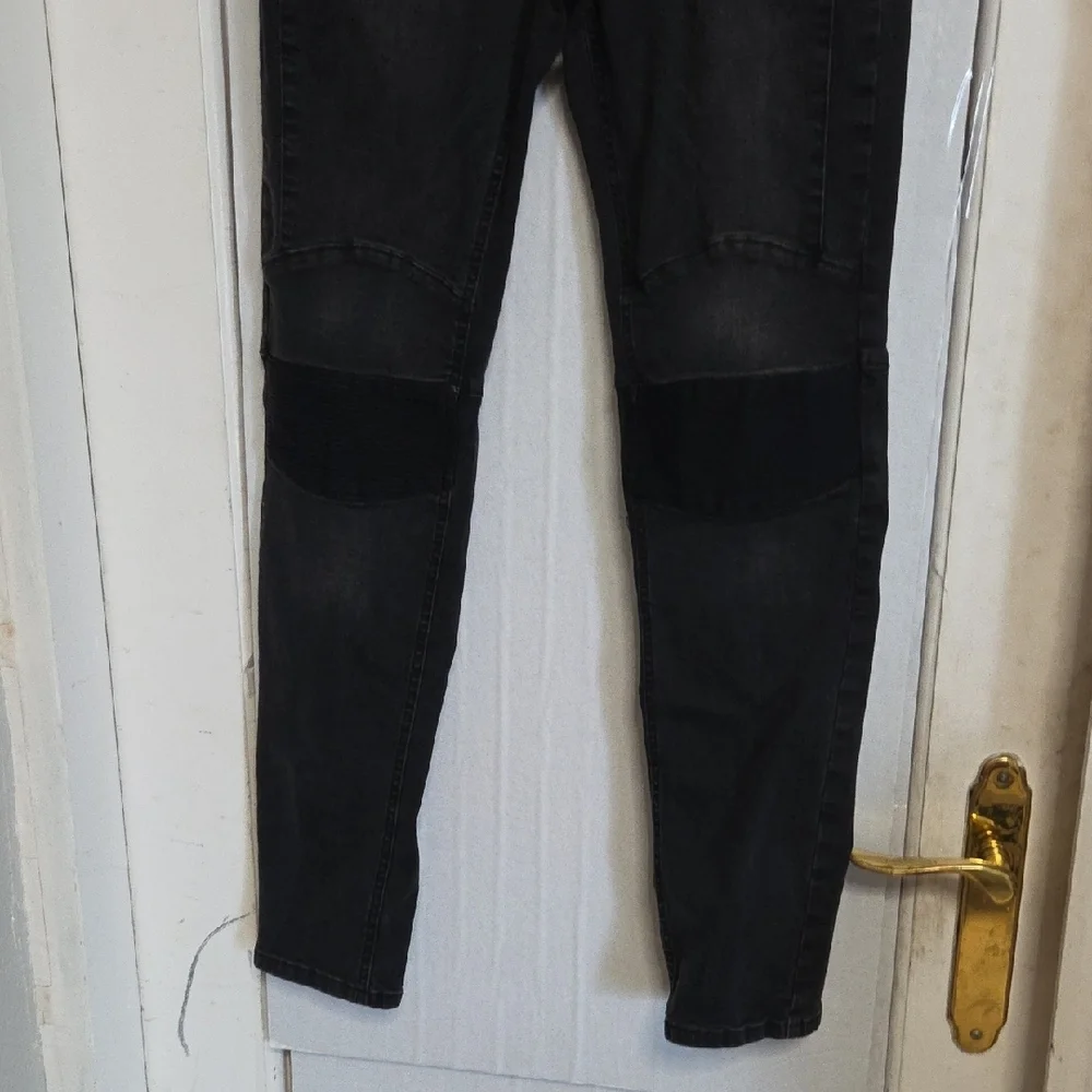 Zara black denim moto jeans from the New Biker Collection